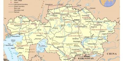 Kort af Kasakstan flugvellir