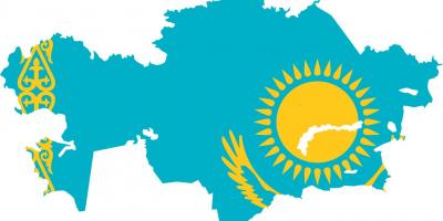 Kort af Kasakstan fána