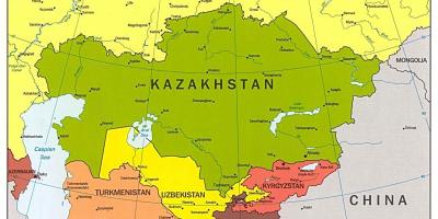 Kort af Kasakstan kort asíu