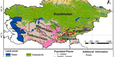 Kort af Kasakstan loftslag